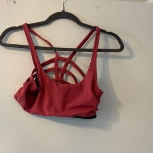 Vuori Burgundy Strappy Sports Bra